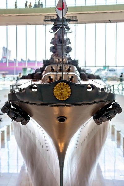 Front view of the Yamato Museum's model of the Battleship Yamato